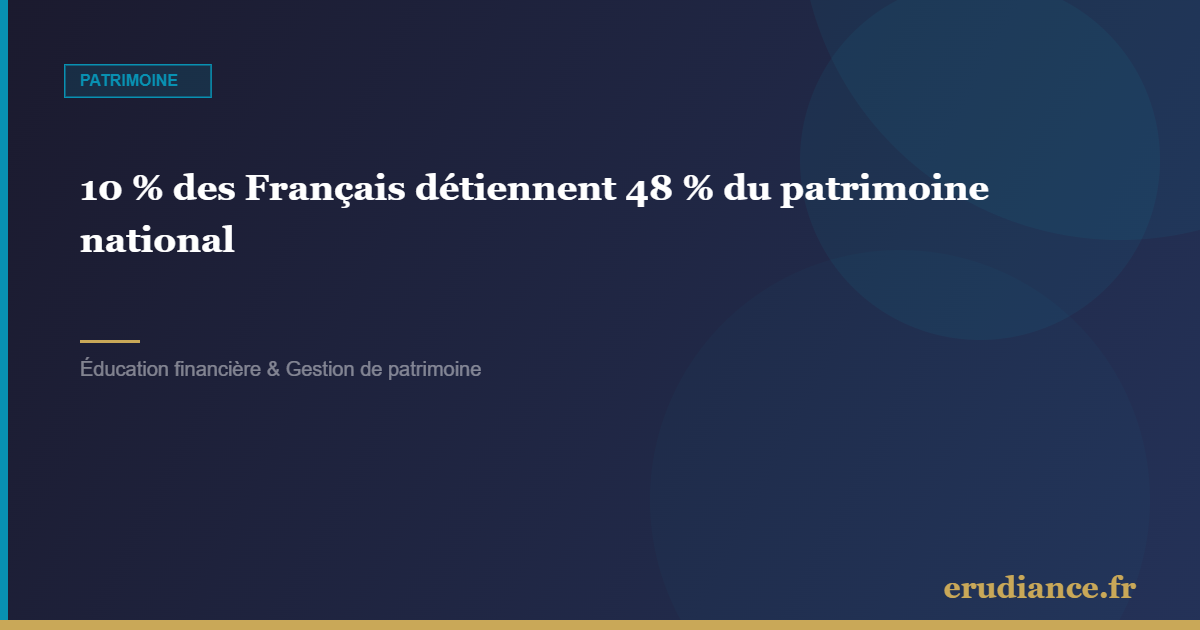 10 % des Français détiennent 48 % du patrimoine na