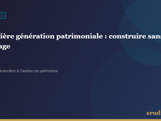Première génération patrimoniale : construire sans filet, sans modèle — et sans s’excuser